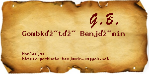 Gombkötő Benjámin névjegykártya